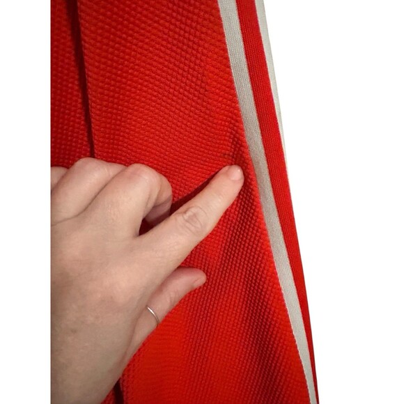 Adidas Orange/wht Side Zip Zip Pockets Track Pants Streetwear Outdoor Y2K Sporty - Picture 4 of 12